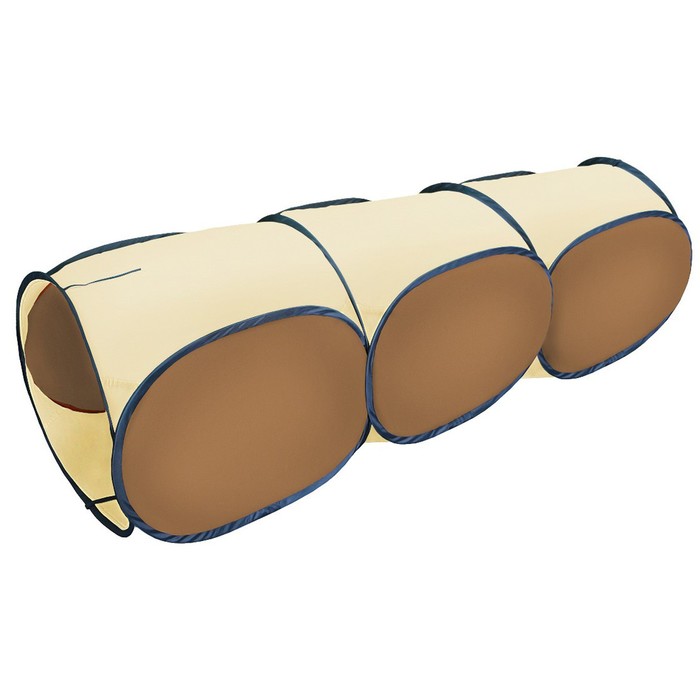 Тоннель, 3-секционный Belon familia, цвет светло-коричневый+бежевый гамак для грызунов belon familia принт полосы акварель