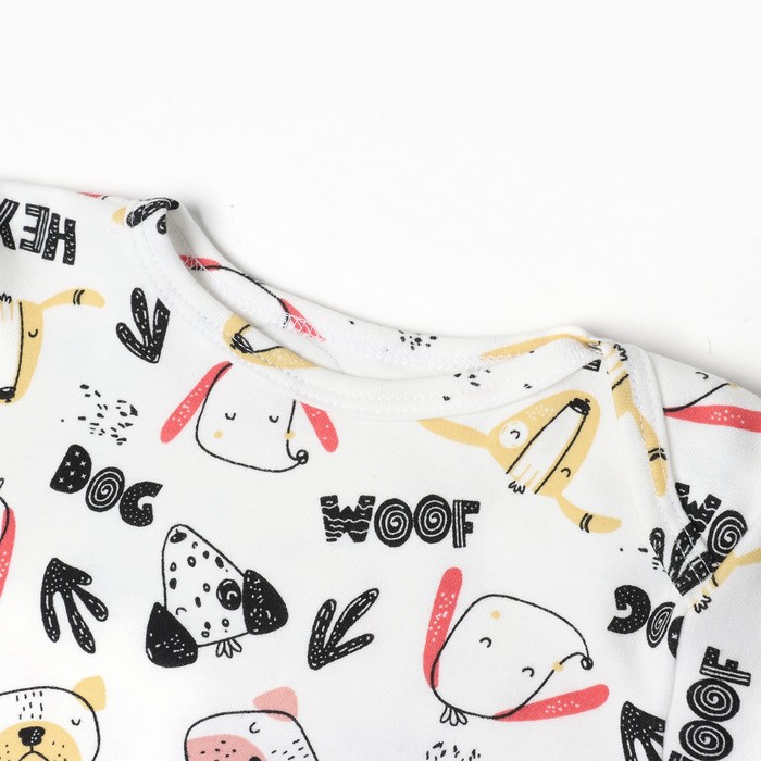 фото Лонгслив детский "hey woof", цвет молочный, рост 80 см семицвет-тики