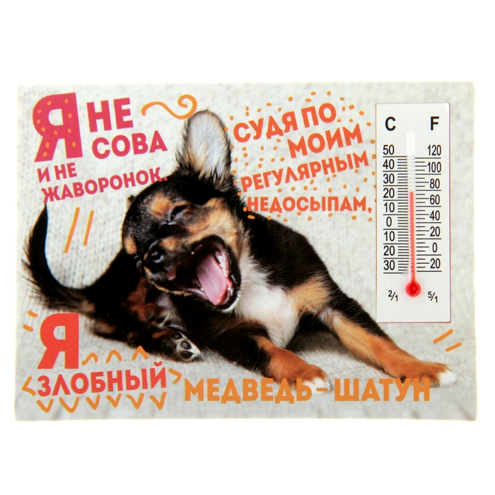 Магнит с термометром "Для тех, кто не высыпается"