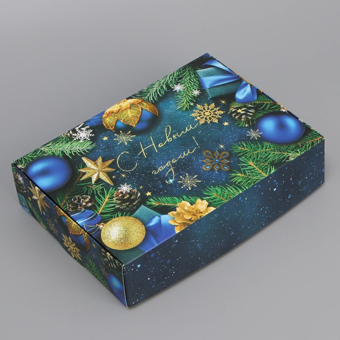 Коробка складная «Новогодние игрушки», 21 × 15 × 5 см складная коробка love 21× 15 × 5 см