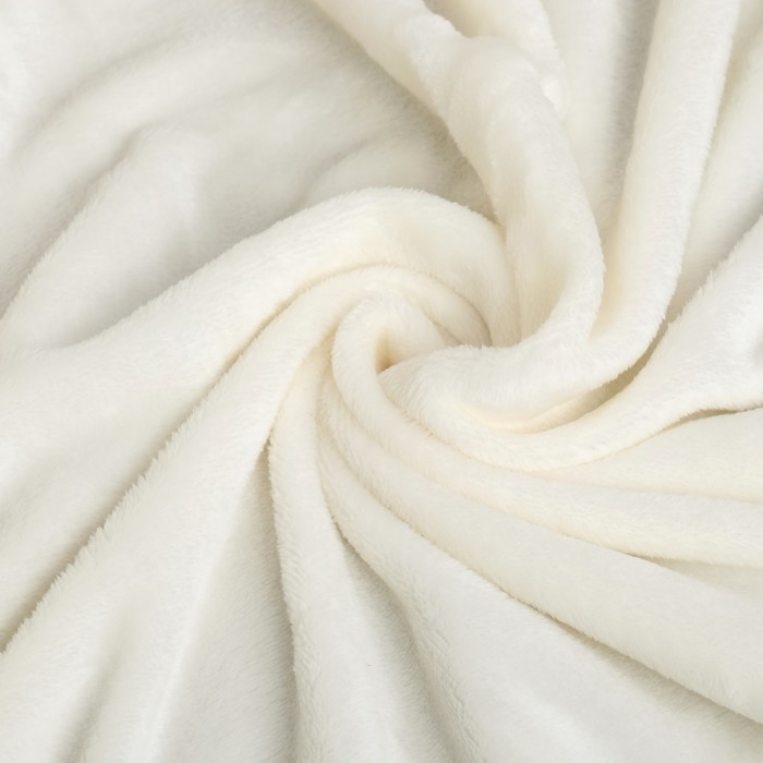 Плед "Этель корал" 2 сп Молочный 180*200 см, 100% п/э, корал-флис, 230 гр/м2