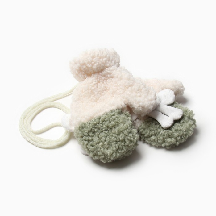 фото Варежки подростковые minaku барашка двухцветные 24 см цвет зелёный