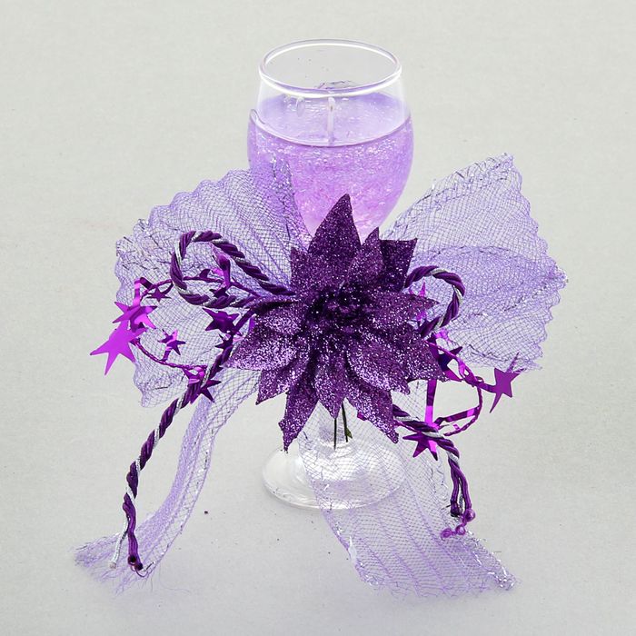 Свеча гелевая "Нежный цветок", цвет фиолетовый