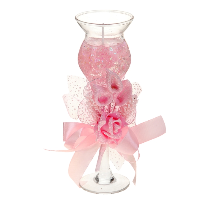 Свеча гелевая "Цветочная фантазия", цвет розовый