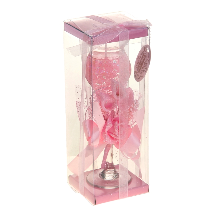 Свеча гелевая "Цветочная фантазия", цвет розовый