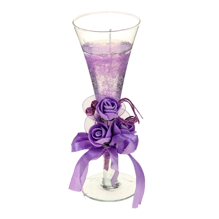 Свеча гелевая "Королевский цветок", цвет фиолетовый