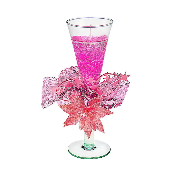 Свеча гелевая "Нежный цветок", цвет розовый