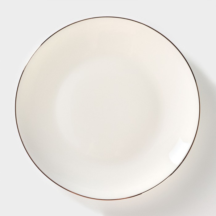 Тарелка фарфоровая десертная «Золотая линия», d=18 см, цвет белый тарелка фарфоровая обеденная золотая линия d 27 см цвет белый