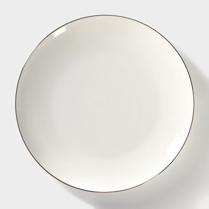 Тарелка фарфоровая обеденная «Золотая линия», d=27 см, цвет белый тарелка фарфоровая обеденная золотая линия d 27 см цвет белый