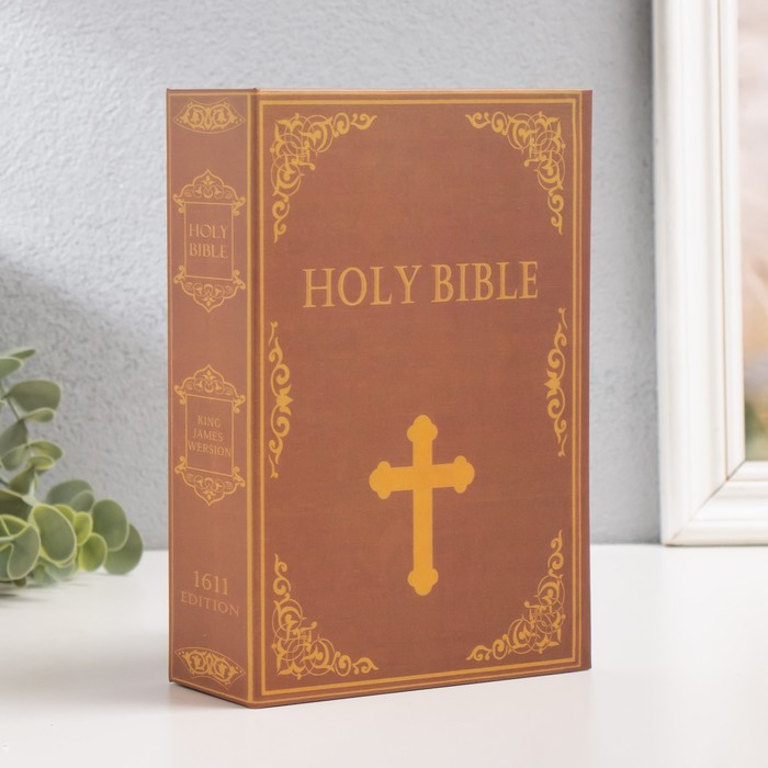 Шкатулка книга пластик, металл Библия 5,5х12х18 см