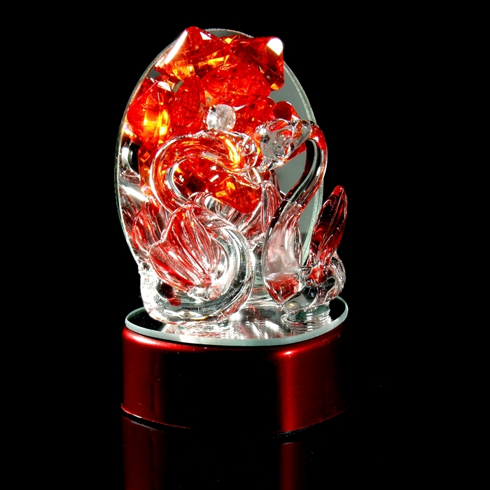 Сувенир световой "Лебеди с цветком" МИКС