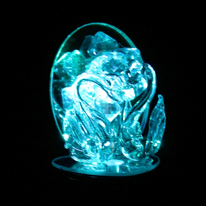 Сувенир световой "Лебеди с цветком" МИКС