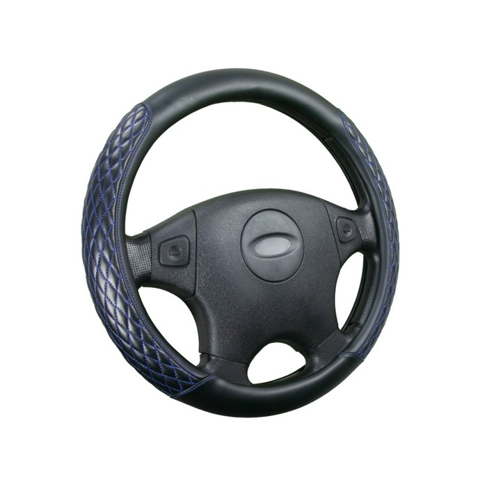 

Оплётка на руль CarFashion ROMB, размер M, цвет черный/черный/синий