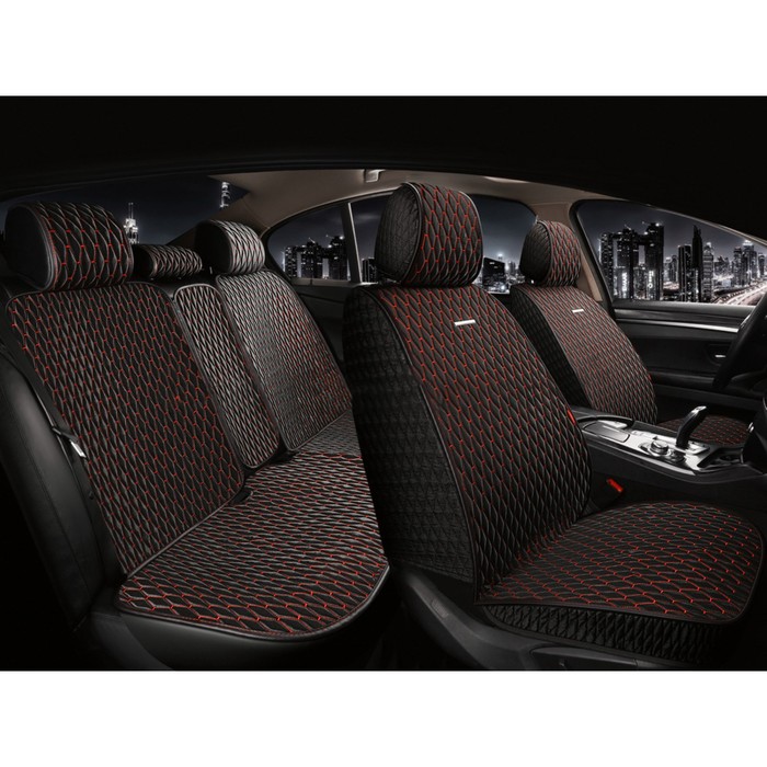 

Накидки на весь салон CarFashion ICEBERG PLUS, цвет черный/черный/красный