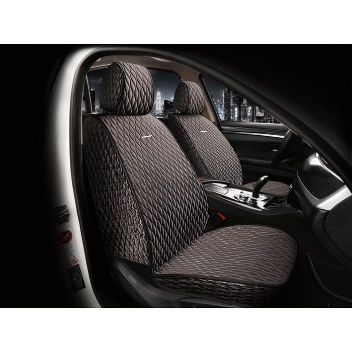 Накидки на передние сиденья CarFashion ICEBERG FRONT, цвет серый/черный/т.серый