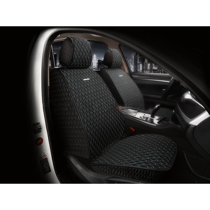 Накидки на передние сиденья CarFashion ICEBERG FRONT, цвет черный/черный/т.серый