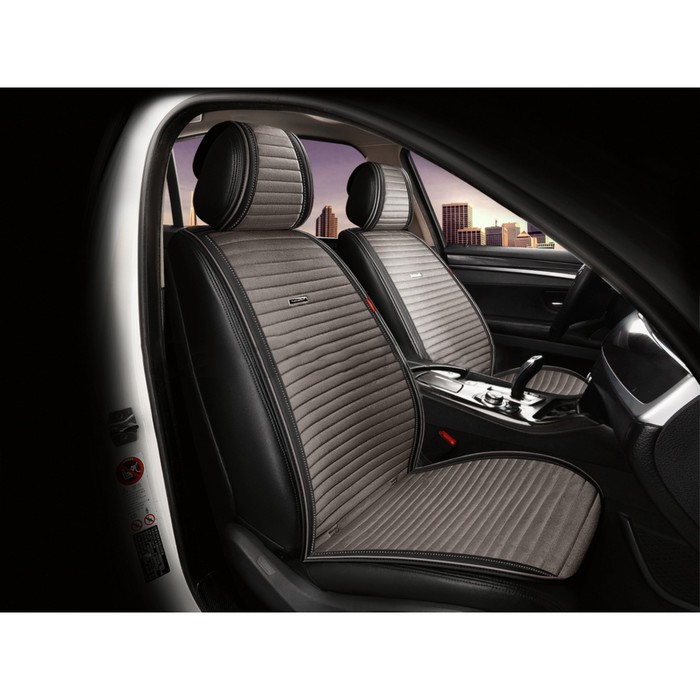 

Накидки на передние сиденья CarFashion MONACO PRO FRONT, черный/т.серый/серый/серый