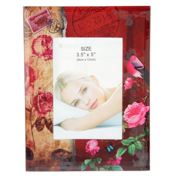 Фоторамка "Малиновка на розовом кусте" 9х13 см