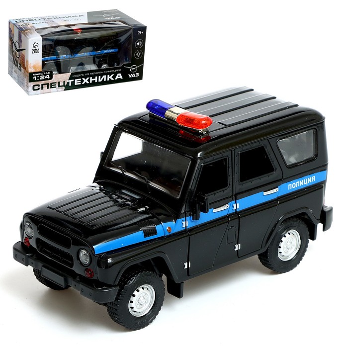 Машина металлическая «УАЗ Hunter. Полиция», инерция, 1:24, свет и звук цена и фото