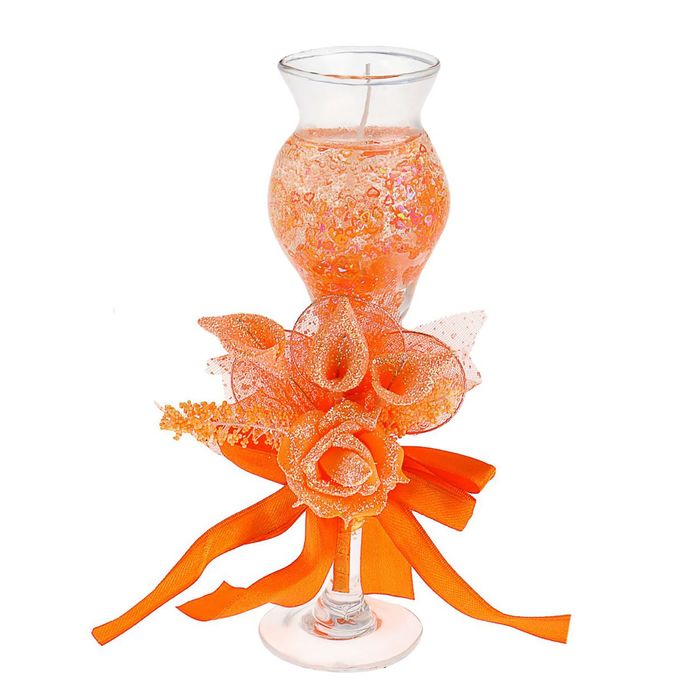 Свеча гелевая "Цветочная фантазия", цвет оранжевый