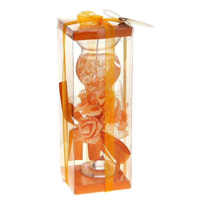 Свеча гелевая "Цветочная фантазия", цвет оранжевый