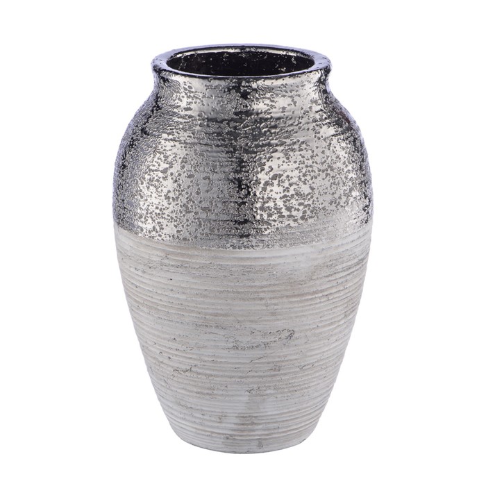 Декоративная ваза «Фактура», 16×16×25 см, цвет серый металлический ваза декоративная металлическая вещицы фактура цвет серый 16×16×25 см