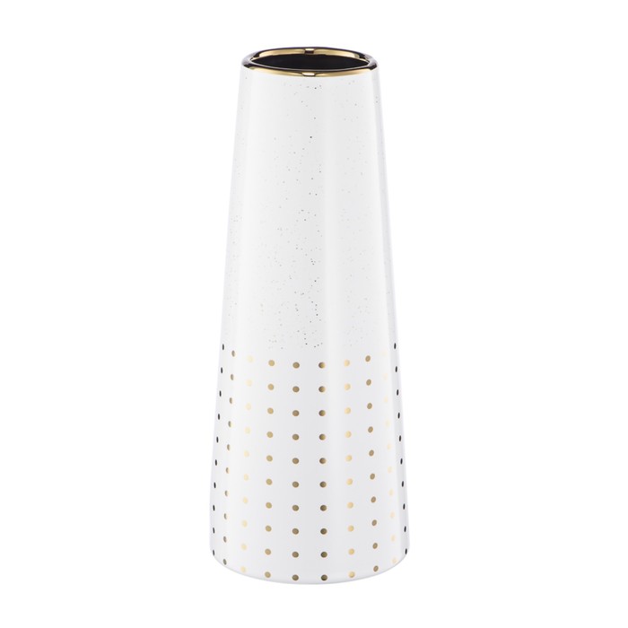 Декоративная ваза «Арт деко», 10×10×25 см, цвет белый с золотом ваза цилиндр вещицы арт деко 12х12х30 см белый с золотом керамика