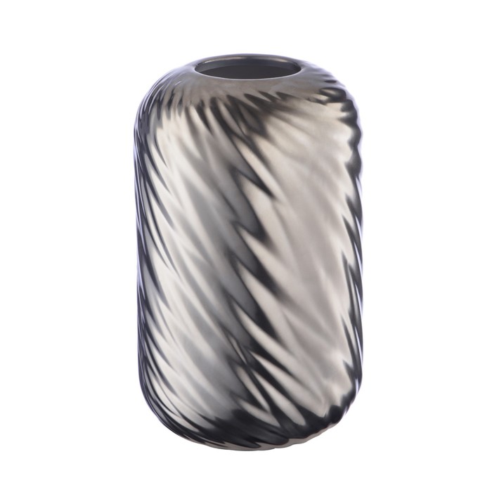 Декоративная ваза «Волна», 12×12×20 см, цвет серебряный