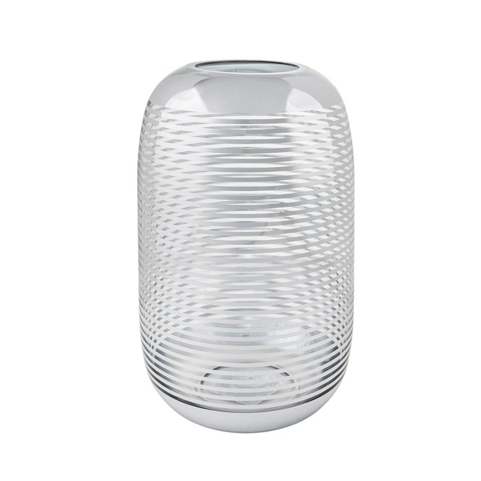 Декоративная ваза из стекла с cеребряным напылением, 15×15×27 см, цвет серебристый ваза декоративная вещицы из стекла с cеребряным напылением 15х15х27 см серебристый csa 22