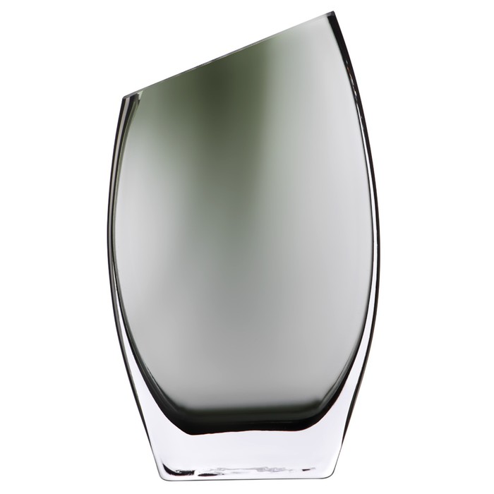 Декоративная ваза из дымчатого стекла, 11×6×20 см, цвет серый