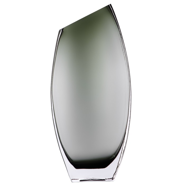 Декоративная ваза из дымчатого стекла, 13,4×6×30 см, цвет серый