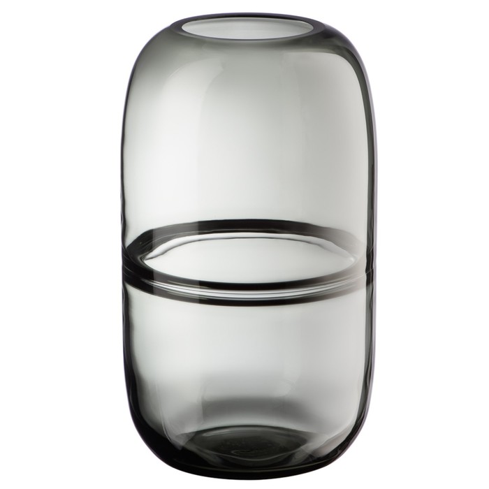 Декоративная ваза из дымчатого стекла, 14,7×14,7×27 см, цвет серый