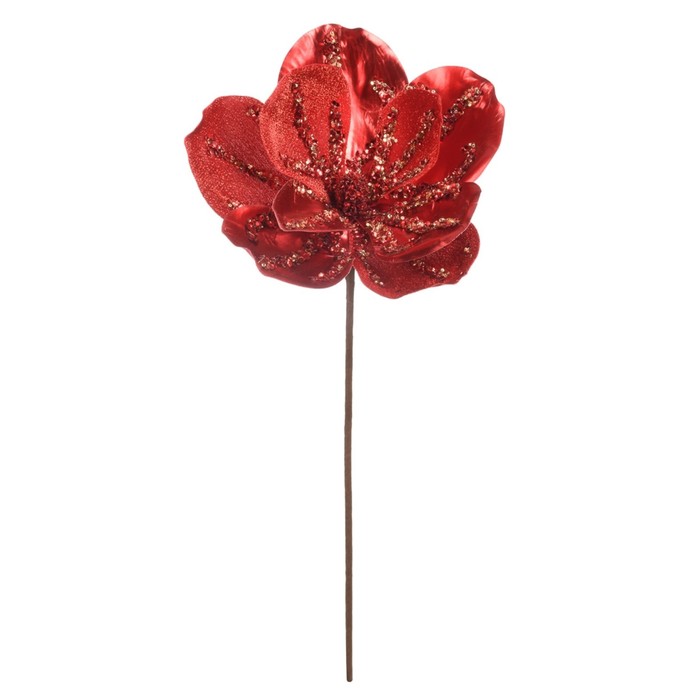 Искусственный цветок «Красная бархатная роза», высота 53 см