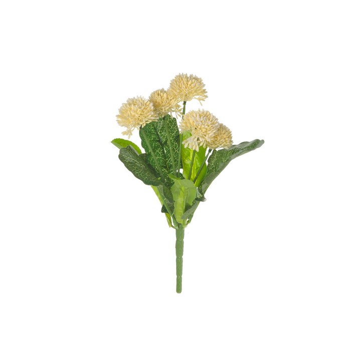 Искусственный цветок «Бархатцы», высота 28 см, цвет белый