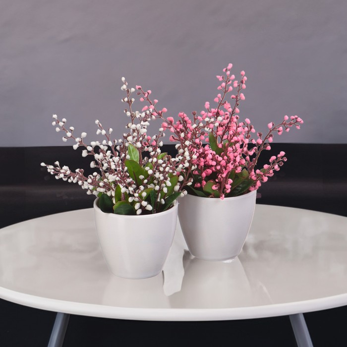 Декоративное растение в кашпо «Ландыш», 8×8×17 см