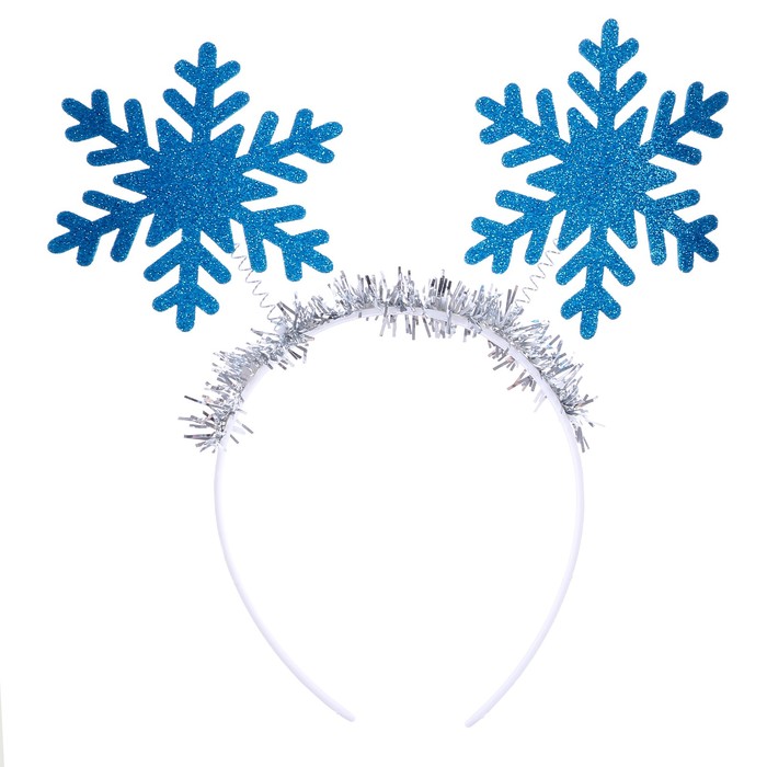 Карнавальный ободок «Снежинка», цвет голубой