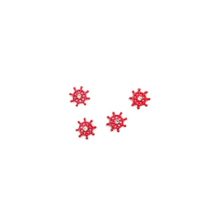 Металлическая фурнитура POLE «Штурвал», красный, 4 шт металлическая фурнитура pole санта клаус красный 2 шт