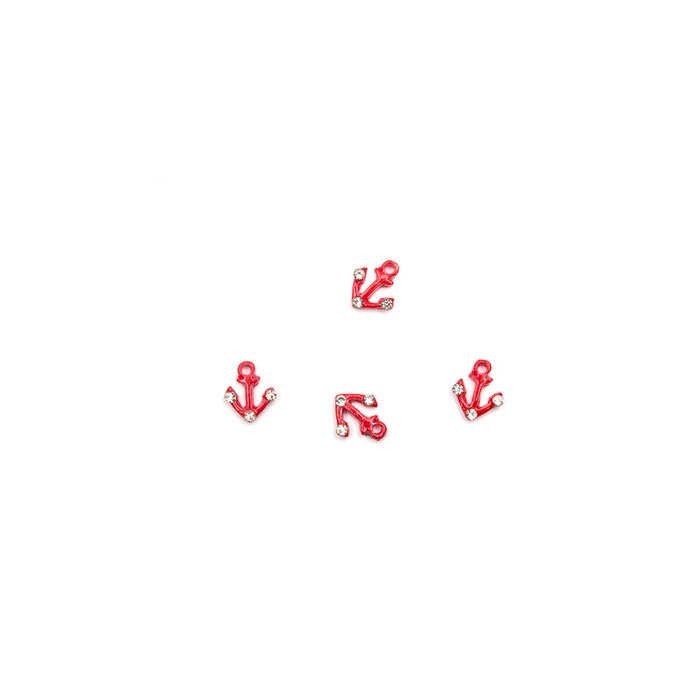 Металлическая фурнитура POLE «Якорь», красный, 4 шт металлическая фурнитура pole санта клаус красный 2 шт
