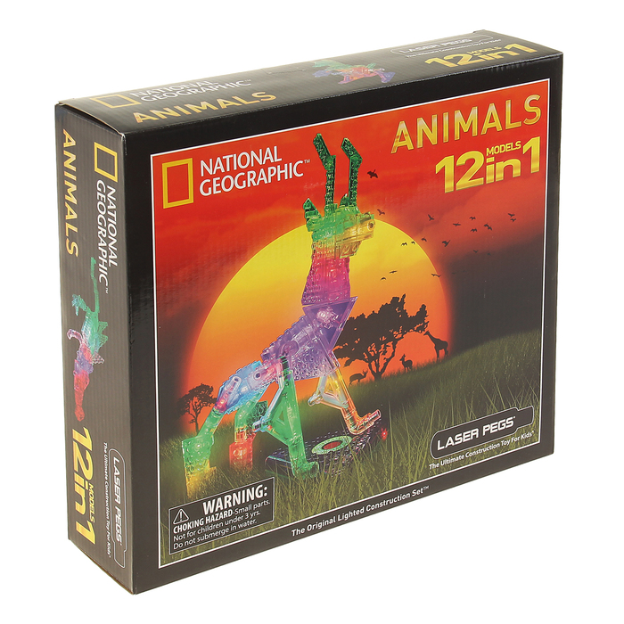 Конструктор светодиодный 12 в 1 "Гео Животные", 122 детали