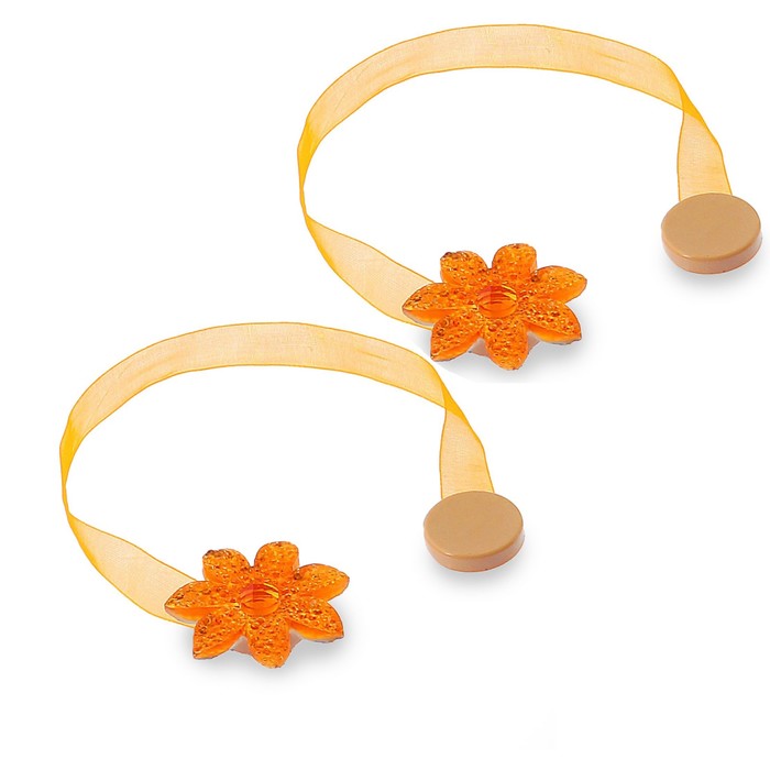 Подхват для штор на ленте "Горицвет", набор 2шт, цвет оранжевый, набор 2 шт