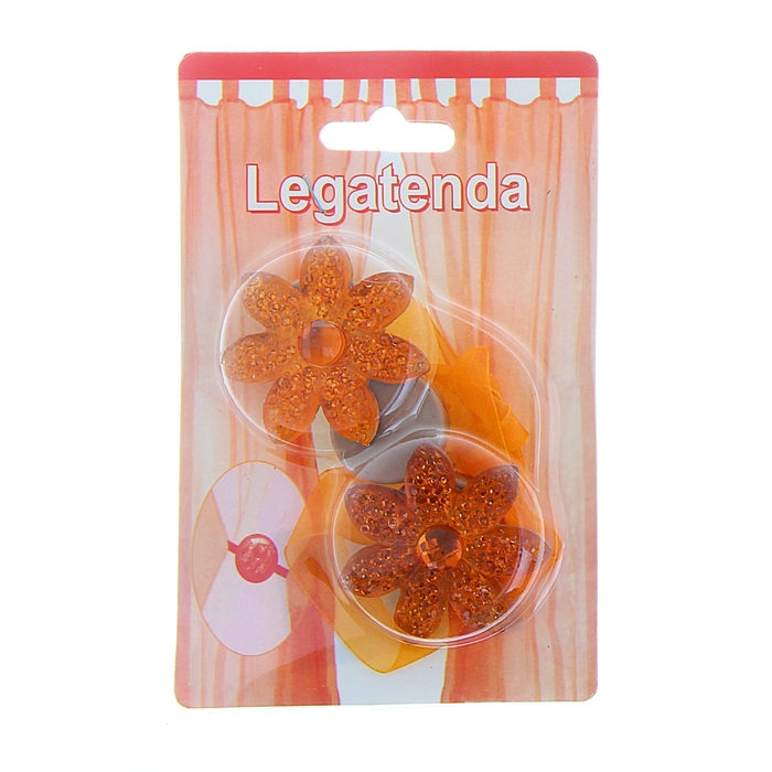 Подхват для штор на ленте "Горицвет", набор 2шт, цвет оранжевый, набор 2 шт