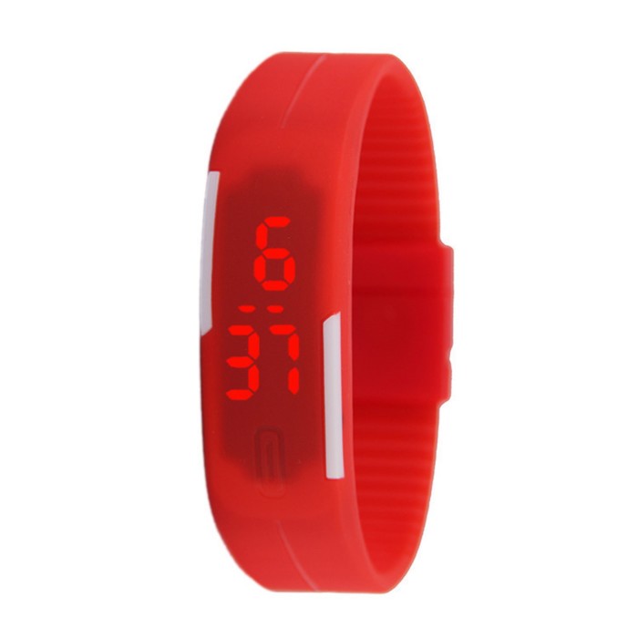 Часы наручные электронные Скайер, l-25 см, застежка, красные часы наручные hot wheels электронные красные