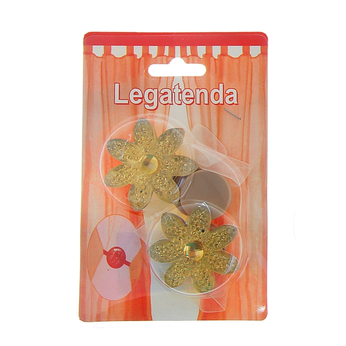 Подхват для штор на ленте "Горицвет", набор 2шт, цвет бежевый