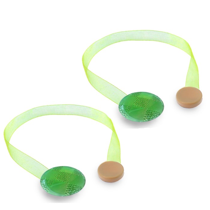 Подхват для штор на ленте "Клеточка", набор 2шт, цвет зелёный, набор 2 шт