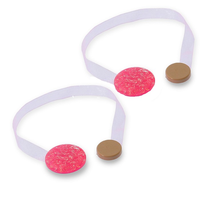 Подхват для штор на ленте "Лунный камень", набор 2шт, цвет розовый