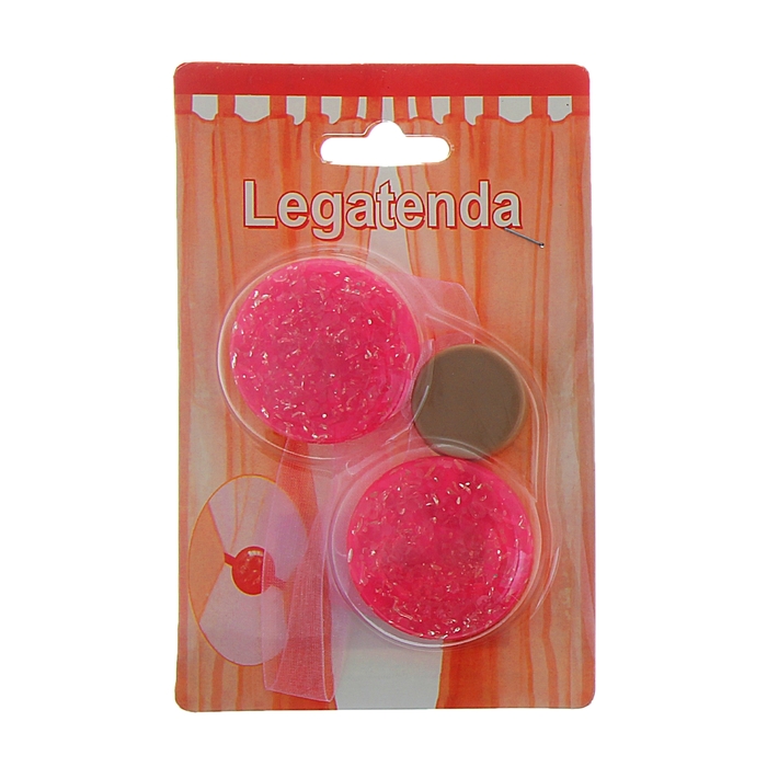 Подхват для штор на ленте "Лунный камень", набор 2шт, цвет розовый