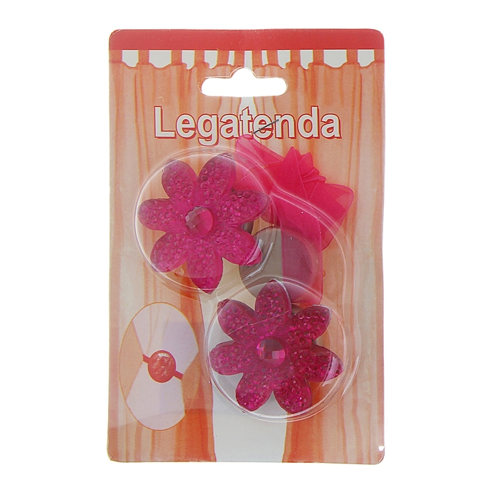 Подхват для штор на ленте "Горицвет", набор 2шт, цвет малиновый, набор 2 шт