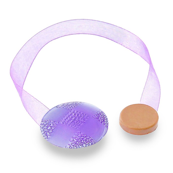 Подхват для штор на ленте "Клеточка", набор 2шт, цвет сиреневый