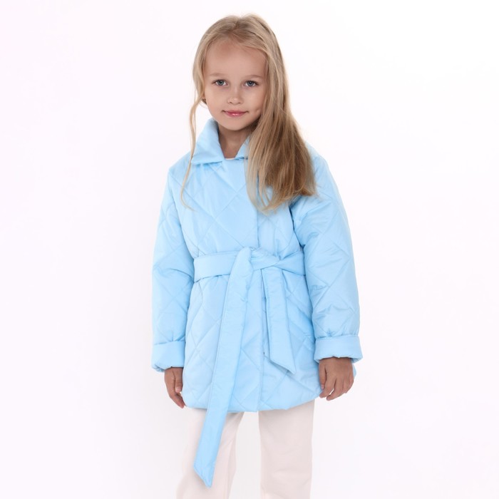 Куртка детская стеганая, цвет голубой, рост 98 см куртка детская стеганая цвет пудра рост 110 см