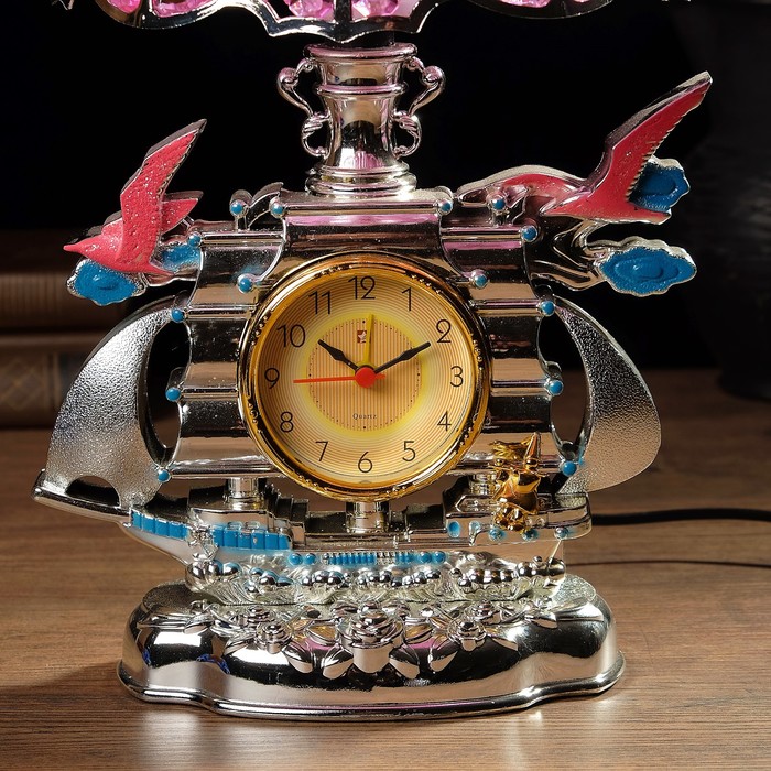 Часы-светильник с будильником "Корабль с чайками"